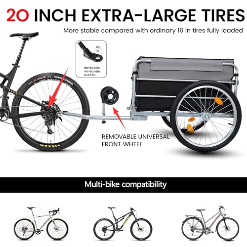 Aluminum 220 LBS Foldable Bike Trailer