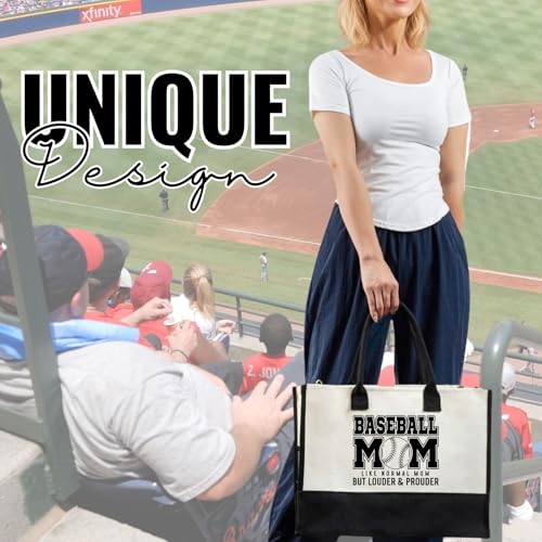Bolso tote de lona para mujer para béisbol miniatura 2
