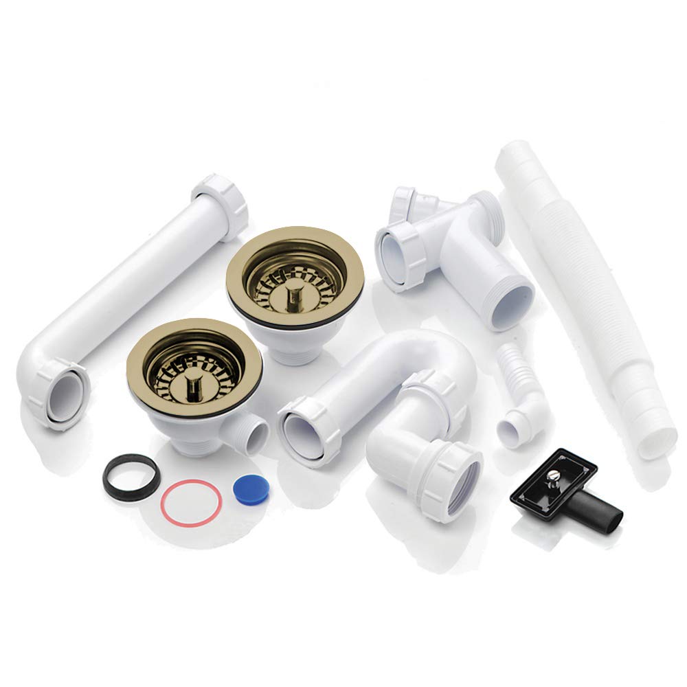 Astini, RAK, Rangemaster 1.5 Bowl Bronze Waste, Overflow & Plumbing Kit WPAK3NP/BRONZE