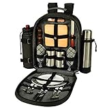 Picnic at Ascot Original Equipped 2 Person Picnic Backpack with Coffee Service, Cooler & Insulated...