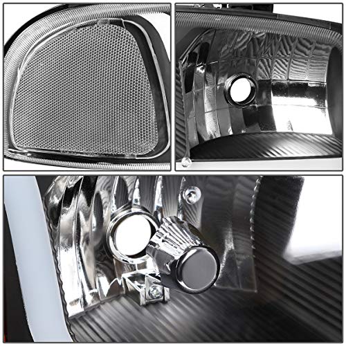 Image of DNA MOTORING HL-LB-SIERRA99-BK-CL1 4PCs LED DRL Strip Headlight + Bumper Lamp Compatible with 99-07 Sierra /Yukon Does NOT Fit Denali Trims