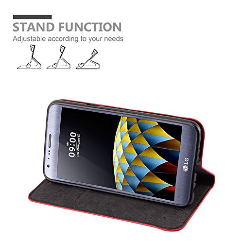 Cadorabo Custodia Libro per LG X Cam in Rosso Mela...