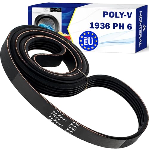 Courroie Seche Linge Poly-V 1936 PH 6 avec le Code Original 481235818164 pour Whirlpool C00311016 pour Indesit 57X0273 pour Brandt - MADE IN EU - Garantie de...
