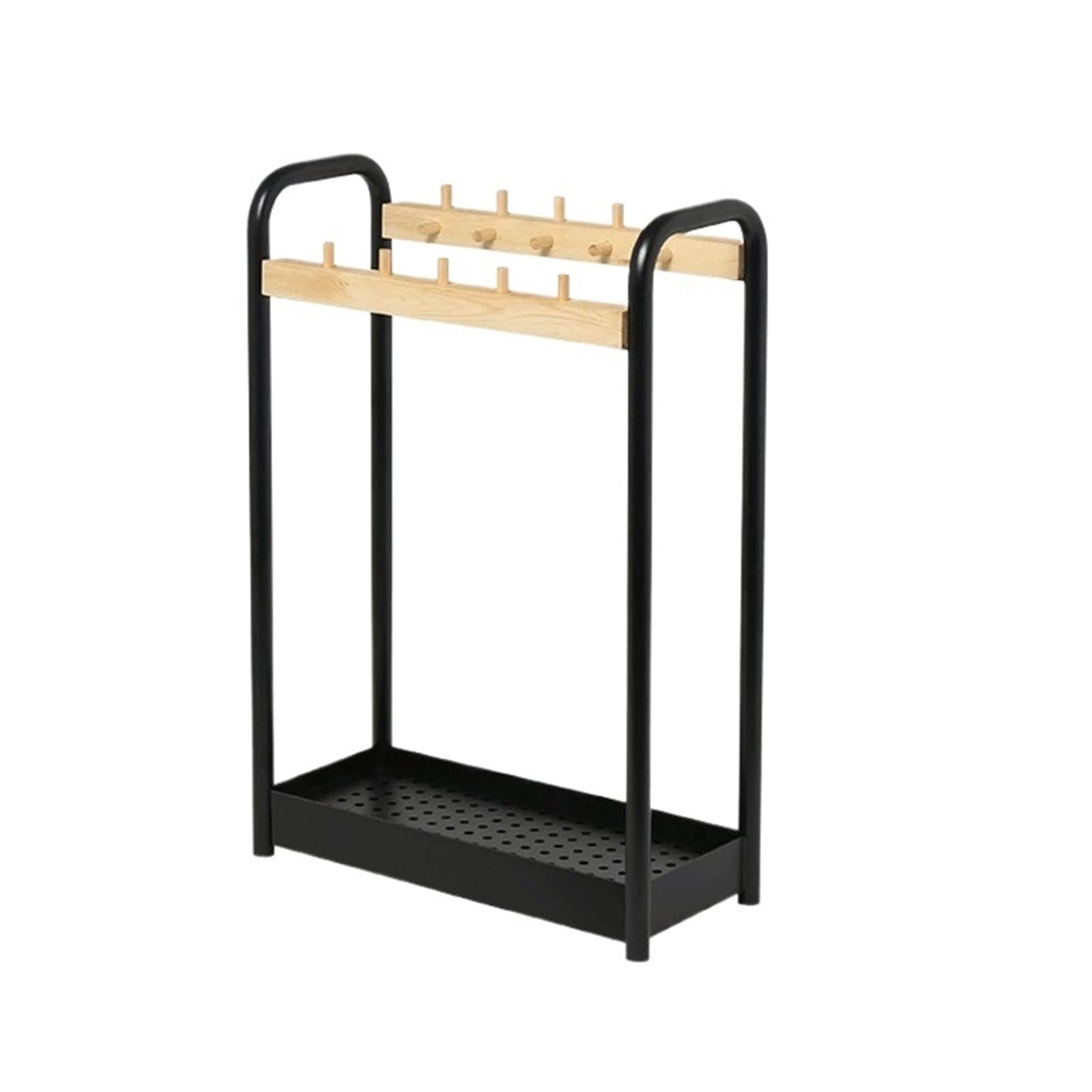 LJHFG63KUYT Schirmständer Hook-style Umbrella Stand, Home-use Wrought Iron And Wooden Umbrella Holder