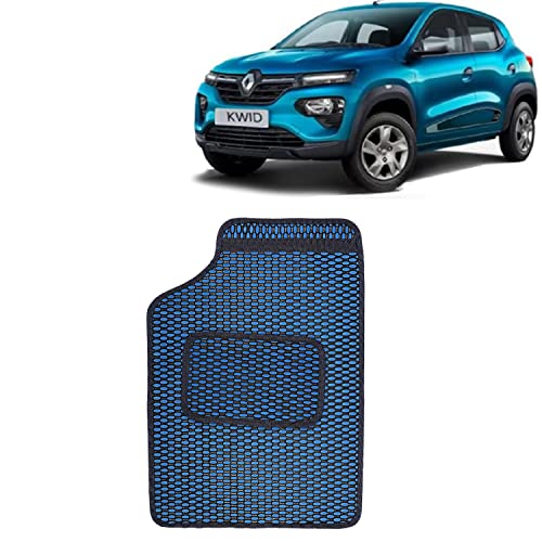 Image of Kingsway Dotted Design Car Floor Foot Mats Universal Fit for Renault Kwid, Model Year : 2019 Onwards, Water and Dustproof, Color Blue, Set of 5 Pieces