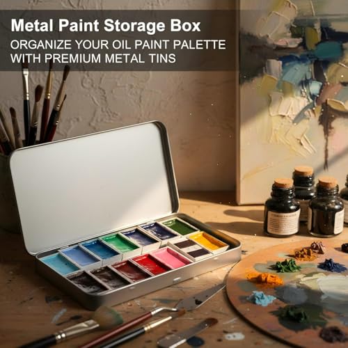 Image of Geiserailie 40 Pack Rectangular Metal Tin Box with Lid Metal Hinged Lid Tin Mini Paint Storage Box Empty Container Storage for Watercolor Jewelry Pen Candy Craft Organizer 7.0 x 4.2 x 0.6'' (Sliver)