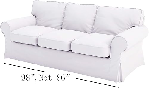 Miniatura 2 de La funda de sofá Ektorp de algodón resistente de 3.5 pulgadas de ancho de asiento 98 pulgadas (no regular de 3 asientos) es compatible con la funda
