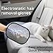 sinirttou Pet Hair Removal Glove for Cats & Dogs, Upgraded Five-Finger Electrostatic Pet Hair Gloves, Reusable Magic Brush Pet Hair Remover Tool (Black, 2Pcs)