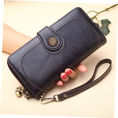 LIFKOME Women's Purse Oily Wax Leather Clutch Long Zipper Pouch Multi-function Wallet for Women2