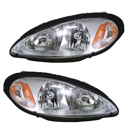 Image of TRQ 2 Piece Headlight Assembly Set Driver & Passenger Side Compatible with 2001-2005 Chrysler PT Cruiser CH2502131 CH2503131