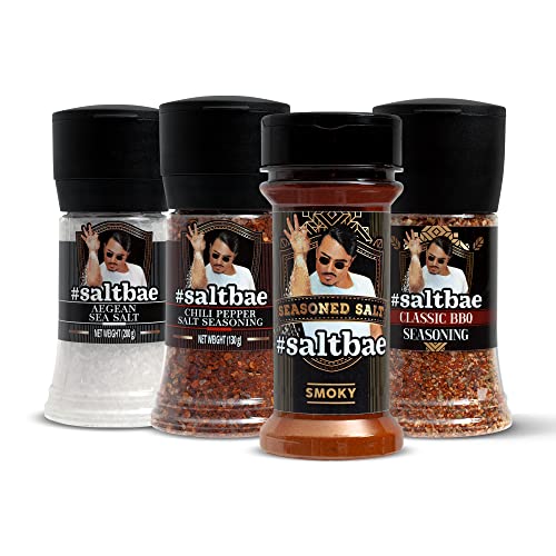 SaltBae Beverly Hills Salt & Seasonings gourmet set, 4 pcs high quality seasonings for any cook or grillmaster