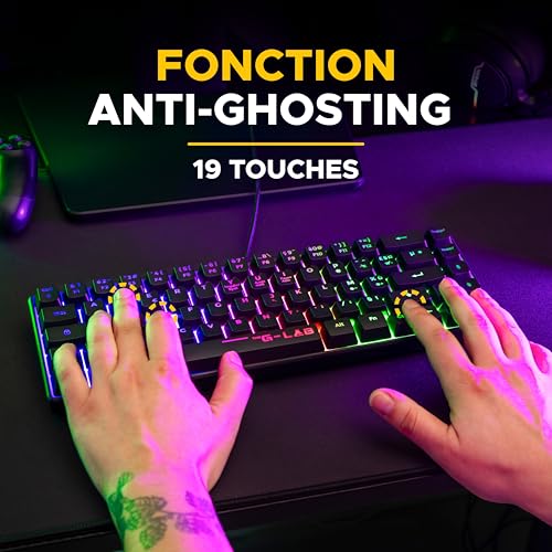 The G-Lab Combo Hydrogen - Pack Clavier 60% & Souris Gamer RGB AZERTY FR – vue 6