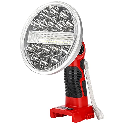 Yex-Bur 30W 2000Lm Led Work Light For Milwaukee 18V M18 Li-Ion Battery Led Shop Light Outdoor Handheld Flashlight With Usb Charging Port Wide Beam Flood Lights For Car Repairing, Camping, Emergency #TOP20