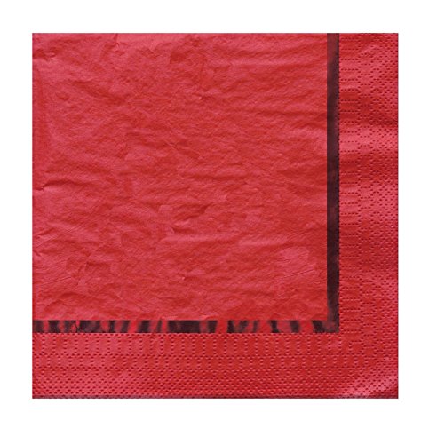 Creative Converting 16 Count 3 Ply Foil Stamp Beverage Napkins, Glitz Red