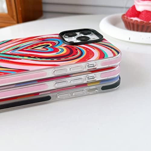 ZTOFERA Compatible with iPhone 13 Pro Max Case, Girls Cute Silicone Protective Phone Case Clear Bumper Graffiti Love Heart Pattern Design Shockproof Cover for iPhone 13 Pro Max, Heart Graffiti