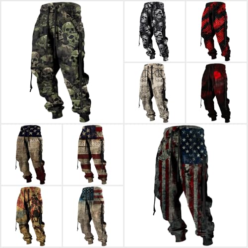 Western Cowboy Cargo Sweatpants for Men Cool Drawstring Waist Joggers with Pockets Casual Stylish Graphic Pants2