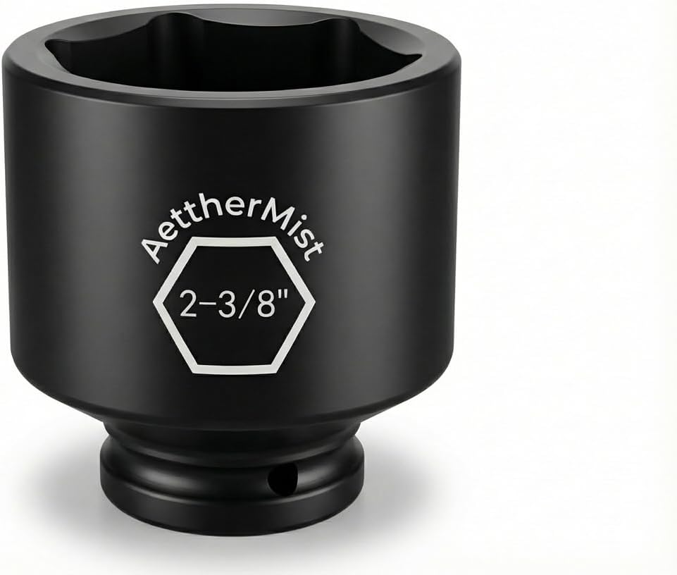3/4" Drive 2-3/8" Deep Impact Socket Using in Wheel bearing locknuts,CrMo Steel with Heat Treated,Up to 1000 ft-lbs