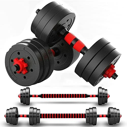 Adjustable Dumbbell Kettlebell 20KG weight Set, 6 in 1 Barbell Weights Dumbbells with Connecting Rod 30KG, Fitness Equipment Weightlifting Sets Push-ups, Free Weights for Home Gym Training,UK Delivery