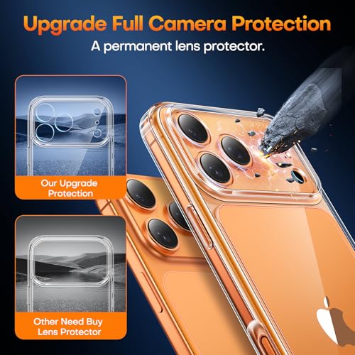 Image of TAURI for iPhone 17 Pro Max Case, with Screen Protector, Clear | Full Camera Protection, Anti-Yellowing Military-Grade Protection Shockproof Slim Phone Case for iPhone 17 ProMax