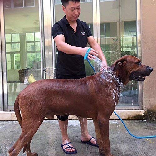 PSK PET MART Comfortable Pet Bathing Tool Massager Shower Cleaning Washing Sprayers Dog Brush + Pet Hair Remover 5 Finger Design Gentle Brush Gloves for Dog (Pack Of 2) 1