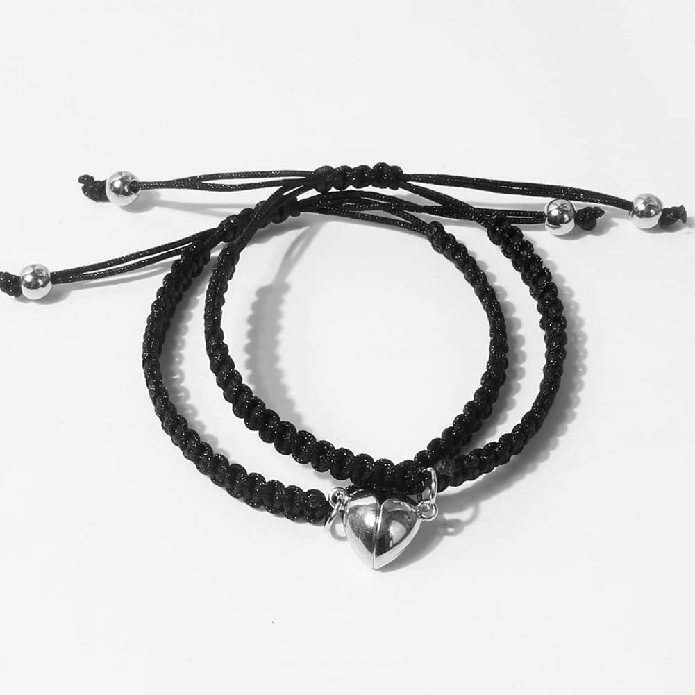 Magnetische Paar-Armbänder für Damen und Herren, Sonne und Mond, passendes handgefertigtes Armband, Liebhaber, Geschenke für Freund, Freundin, beste Freundin, 2 Stück