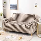 Funda de sofá de una sola pieza con textura de celosía, fundas de sofá de sirsaca suaves y transpirables, protector elástico para muebles funda de sofá cama, toalla de sofá-S 4 asientos/235-300 cm