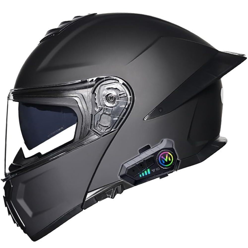 Casque moto Bluetooth avec double visière anti-collision ECE