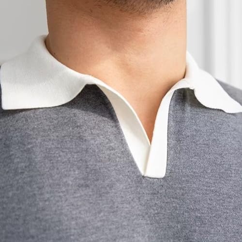 Men Solid Comfy Lapel Fashion Trendy Shirt Casual Light Ripe Wind Pullover Tops Summer Classic Young Polo Shirts 5