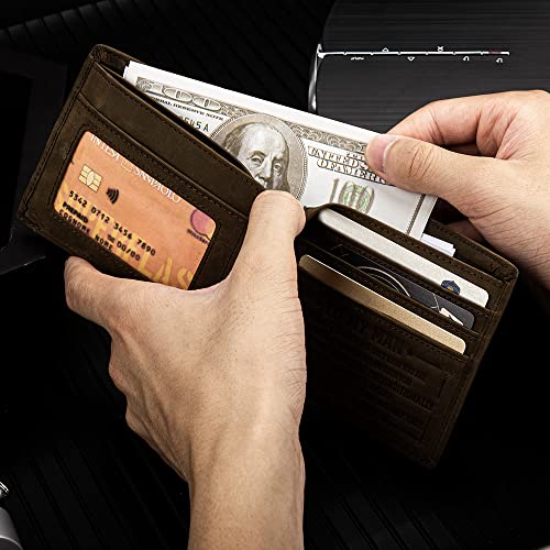 BOBO BIRD Wallet for Men, Personalized Bifold Wallet for Husband Gift, Genuine Leather RFID Blocking Mens Wallet Christmas Gift for Men (To Man)3