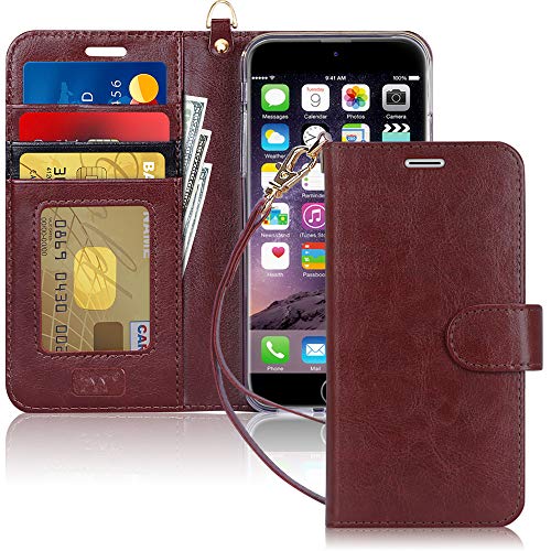 FYY Case for iPhone 6S Plus/iPhone 6 Plus (5.5"), [Kickstand Feature] Luxury PU