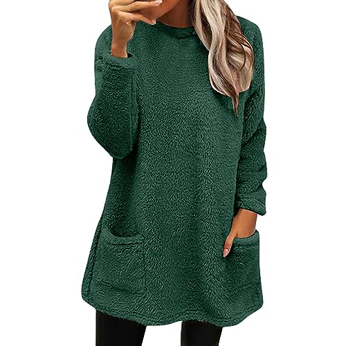 SHAOBGE Hoodies for Women Fleece Linend Warm Sweatshirt Hoodies Long Sleeve Tunic Pullover with Pockets Warm Winter Hoodies