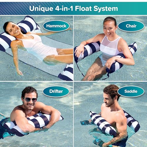 aqua 4-in-1 monterey hammock pool float amp water hammocks 1-2-3-4 multipacks  multiple colorsstyles  for adults and kids floating