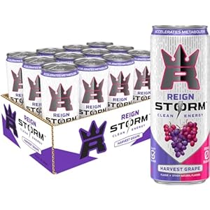 REIGN Storm, Harvest Grape, Fitness & Wellness Energy Drink, 12 Fl Oz (Pack of 12)