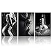 KLVOS- 3 Piece Nude Art Canvas Wall Art Prints Sexy Woman and Naked Girl Body Art Painting Printed on Canvas Framed and Stretched Ready to Hang for Bedroom Ready Hanging on 16"x24"x3pcs