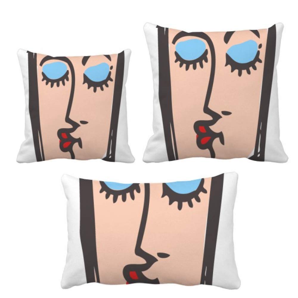 Coussin Kiss Abstrait Visage Sketch avec insert pour canapé