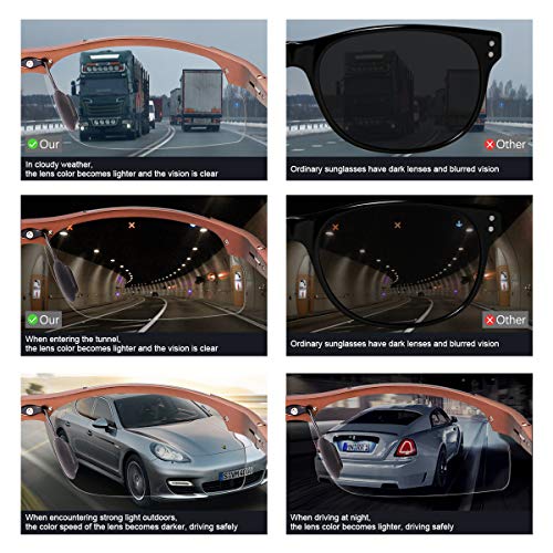 Image of MIRYEA Polarized Photochromic Driving z87 Sunglasses for Men Day Night Safety Glasses