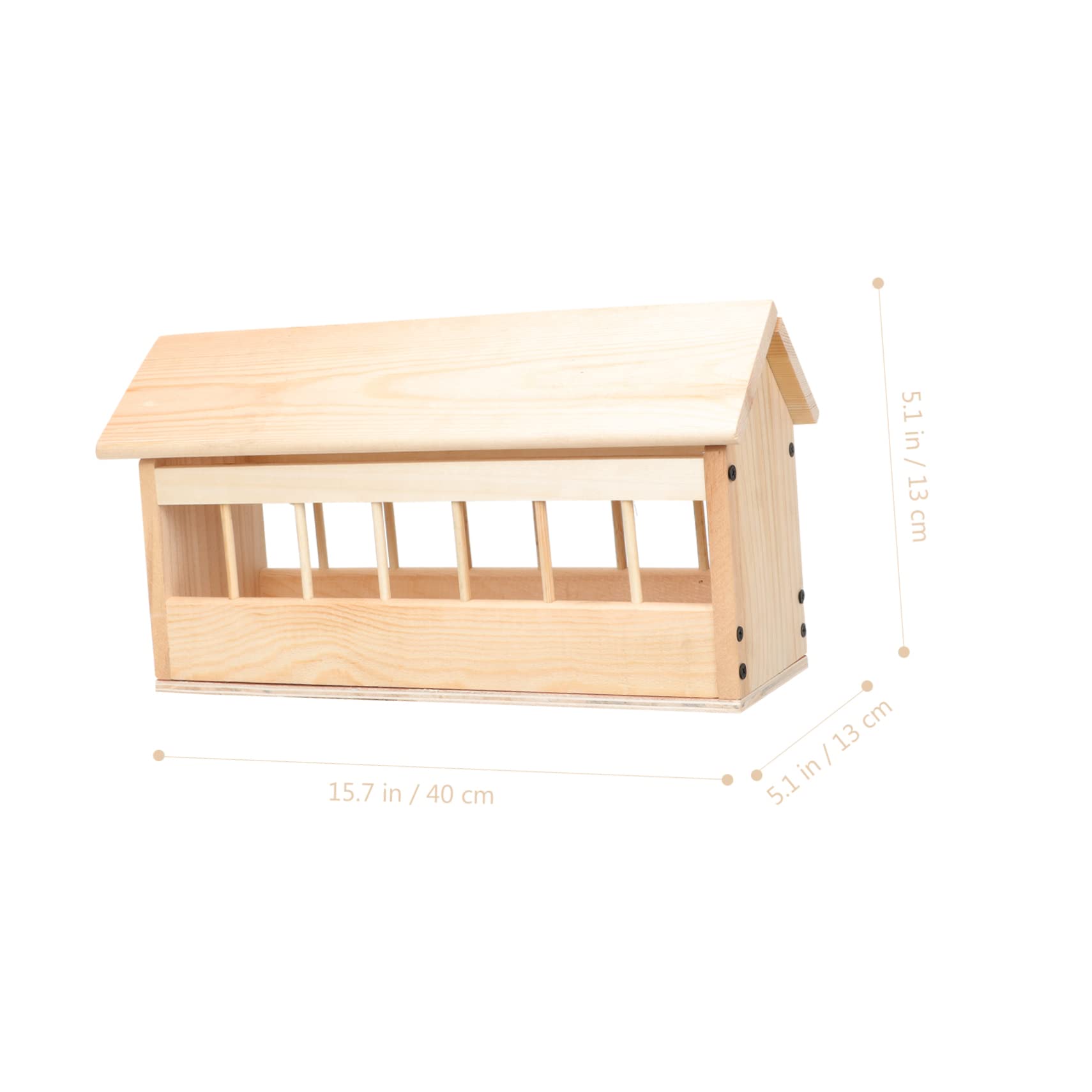 BESPORTBLE Mangiatoia per Piccioni Multi-slot in Legno Mangiatoia per Uccelli da Esterno Tetto Apribile Pratica e Duratura per Pappagallini Ondulati Canarini e Altri Uccelli Piccoli