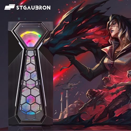 Image of STGAubron Gaming PC Desktop Computer, Intel Core i5-9400F up to 4.1GHz, Radeon RX 580 16G, 16G DDR4, 512GB SSD, WiFi 6 & BT 5.0, RGB Fan x 4, Windows 11 Home
