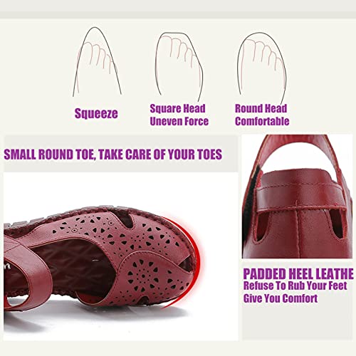 DirraBra Women's Vintage Cutout Closed Toe Gladiator Sandals Comfortable Oxford Soft Bottom Mam Casual Shoes Bohemian Fisherman Outdoor Hook and Loop Flat Sneakers Sandals4