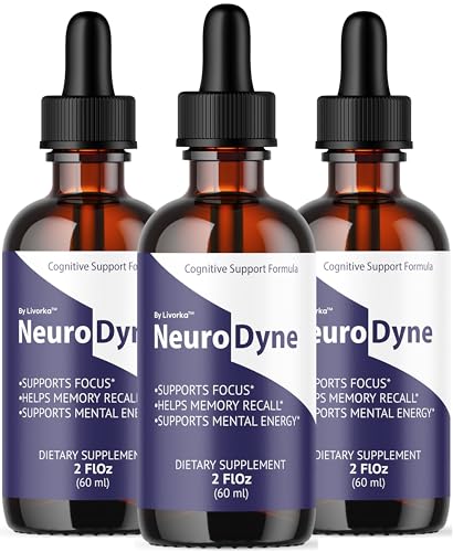 Image of (3 Pack) NeuroDyne - Official NeuroDyne Drops Supplement Brain Support Advanced Formula, Neuro Dyne Liquid Premium All Natural Cognitive Focus Nerve Support for Health Wellness, 3 Bottles for 3 Months