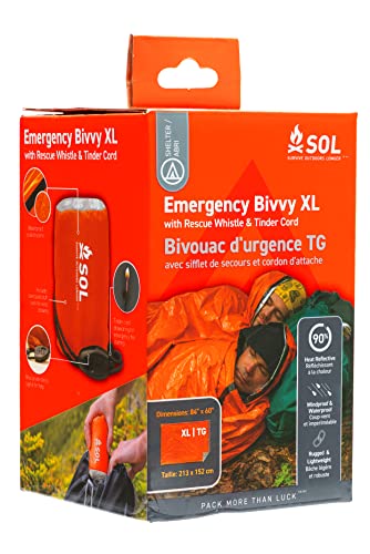 SOL Emergency Bivvy XL with Rescue Whistle, Orange - Image 2