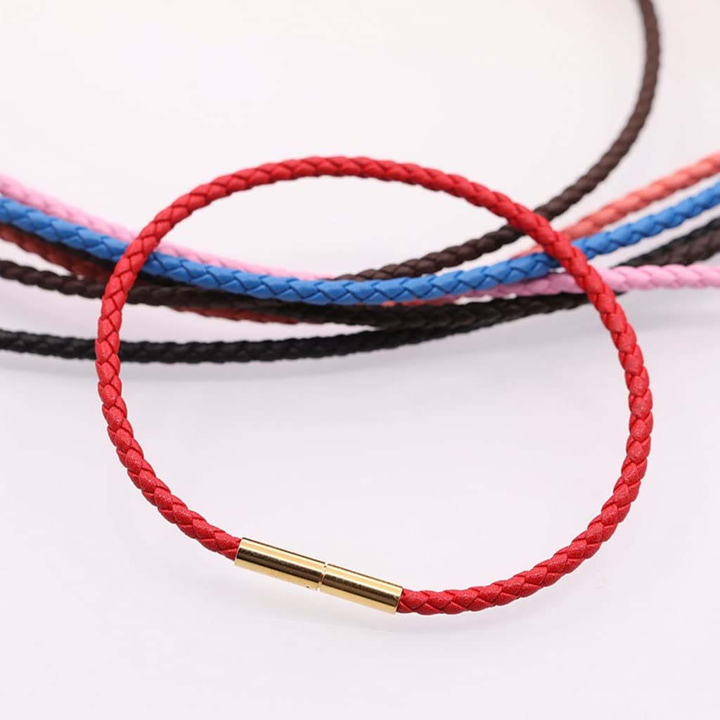 Cordon tressé en cuir fait à la main - Bords épais de 3 mm - Bracelet tressé de 2 m - Café