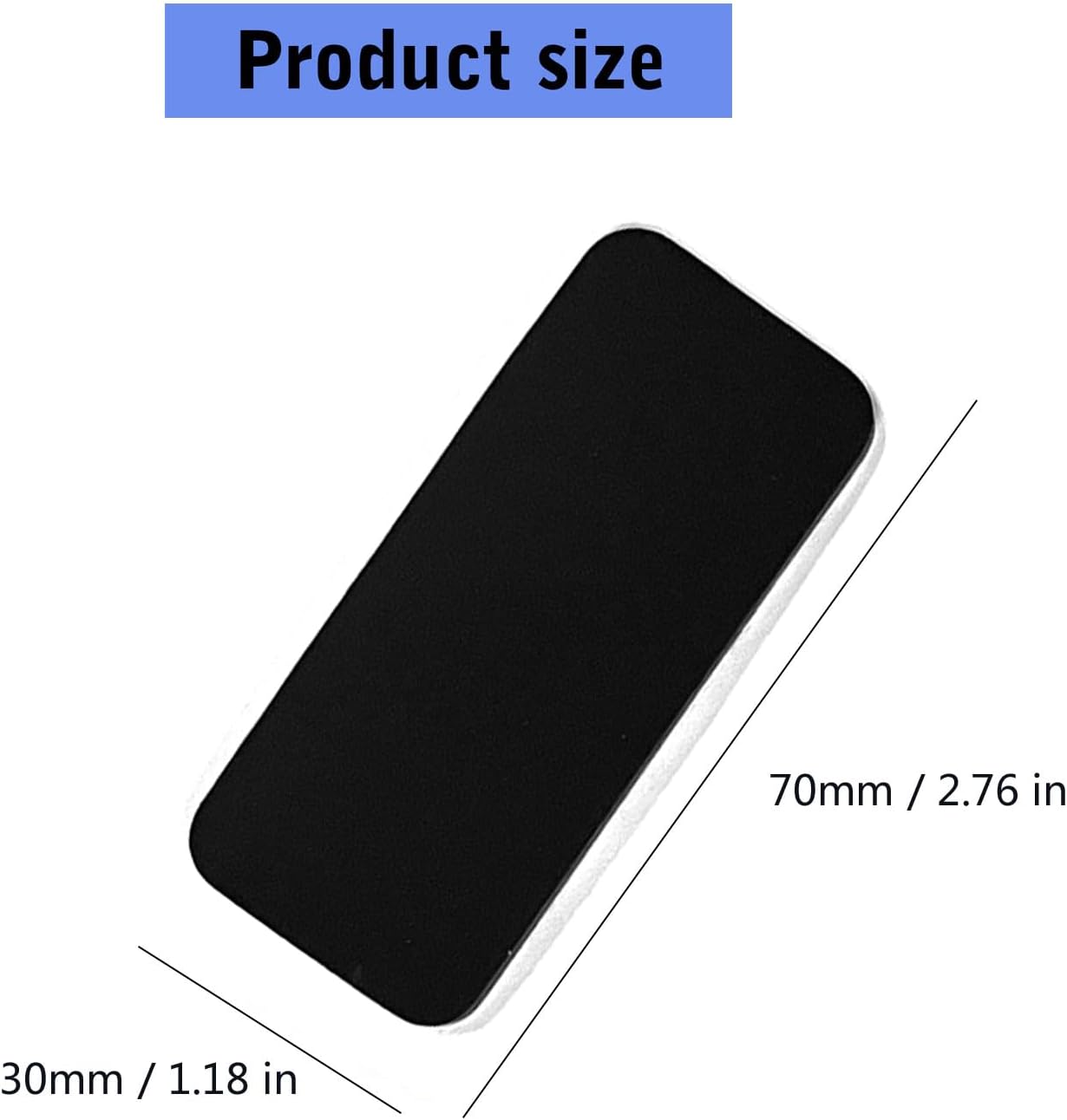 Silicone Antislip Pad with Adhesive 70x30x2mm, 10 Pieces