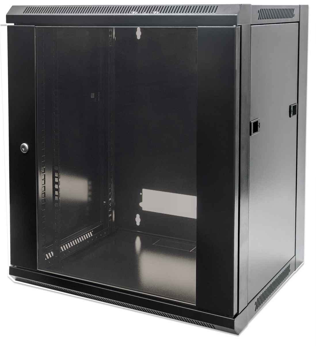 Black Intellinet 19 Network Cabinet - Wall Mount (Standard) 6U 450Mm Deep Flatpack Max 60Kg Suitable Also For Use On Desk Or Floor Usable Depth 270Mm To 350Mm Metal & Glass Door Back Panel Removeable Sides Parts For Wall Installation Not I