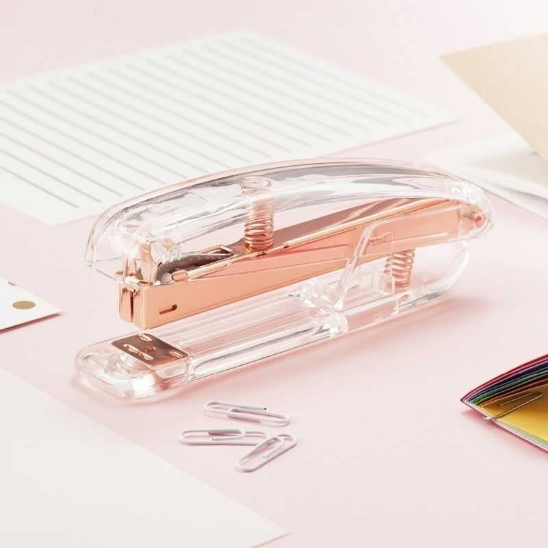 Agrafeuse Manuelle en métal agrafeuse en Or Rose 24/6/26/6 Accessoires de Bureau Papeterie Scolaire