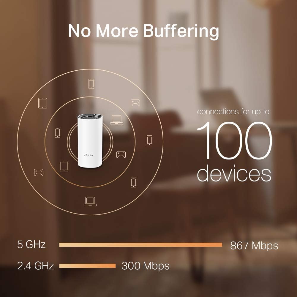 TP-Link Déco M4 Routeur WiFi AC1200Mbps WiFi Extender Booster, ajouter une seule unité pour tous les systèmes WiFi Deco Mesh, ports Ethernet Gigabit, installation facile, routeurs booster Internet,