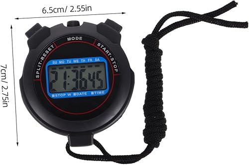 Miniatura 2 de GALPADA Cronómetro digital con pantalla grande, funcionamiento silencioso, temporizador portátil de mano para natación, entrenamiento, correr,