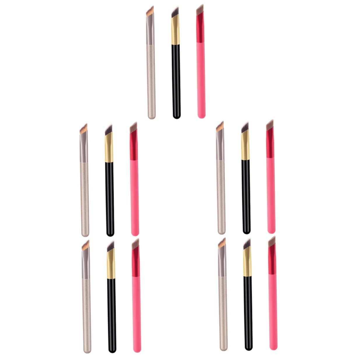 FRCOLOR 5 Set Di Pennelli Per Il Trucco Set Di Pennelli Per Sopracciglia Angolati Blush Eye Brush Strumenti Per Il Trucco Per Ragazze Sottili 3 Pezzi * 5