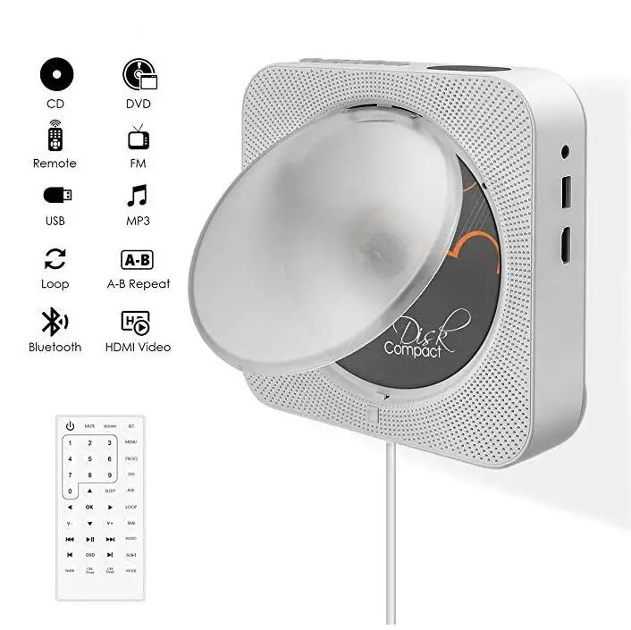 Odtwarzacz DVD z wyjściem 1080P dla telewizora Odtwarza płyty DVD i CD, przełącznik pociągany z pilotem Szybko i wygodnie