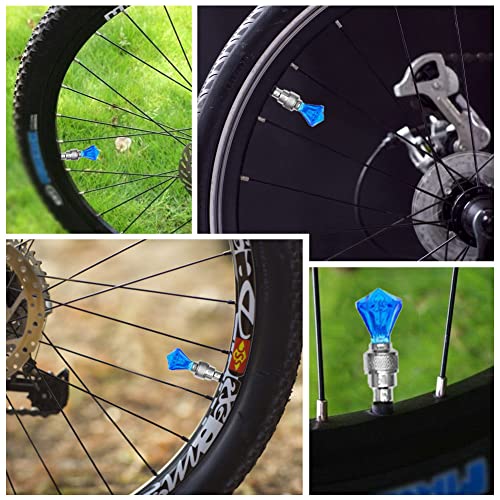 Ficbox 12Pcs Led Bike Wheel Lights Tire Cap Valve Stem Lights Lamp For Car Trucks Motorcycle Bicycle (Blue Shell) #TOP3